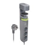 Удлинитель + струбцина 3 с/з + 3 USB 1,5м с выкл ETD-03U-150-gy для крепления к столу JAZZway