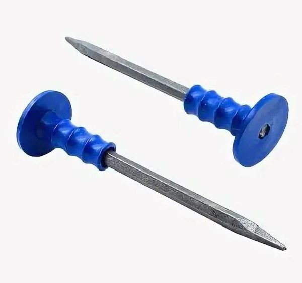Зубило Пика 300мм синяя пластиковая ручка