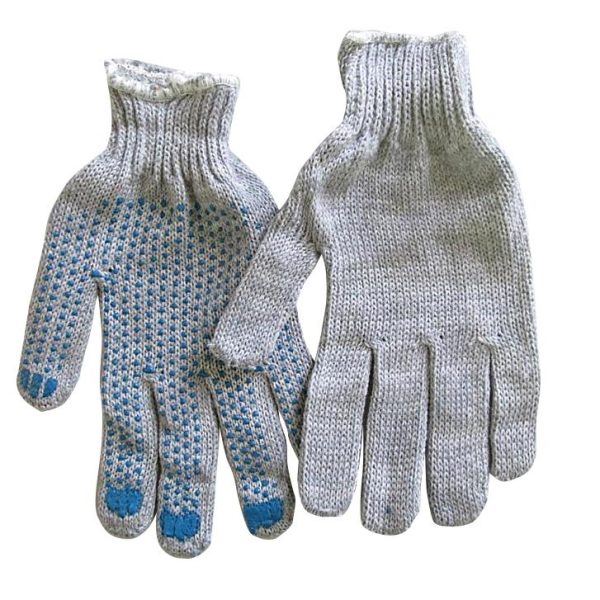 Перчатки х/б с ПВХ 6 ниток 10 класс СЕРАЯ ТОЧКА