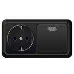 Блок горизонтальный 1 кл с/п+1 с/з  черный о/у Олимп UNIVersal