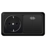 Блок горизонтальный 2 кл+1 с/з  черный о/у Олимп UNIVersal