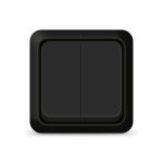 Выключатель 2 кл черный о/у Олимп UNIVersal