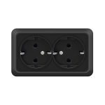 Розетка 2 с/з черная 16A Олимп UNIVersal