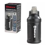 Термобутылка SAKURA TM-03-900BK 0,9л, 2в1, трубочка, черная