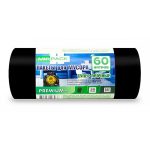 Мешки для мусора 60л 20шт/рулон 60*70см*20мкм, черные MIRPACK PREMIUM+ суперпрочные ПСД (1/21)