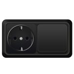 Блок горизонтальный 1 кл+1 с/з  черный о/у Олимп UNIVersal