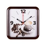 Часы настенные РУБИН КОФЕ квадрат 22*22см, корпус темно-коричневый (1/10)