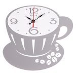 Часы настенные РУБИН КАПУЧИНО из металла, корпус серебро+белый (1/10)