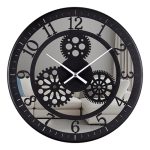 Часы настенные РУБИН СКЕЛЕТОН из металла+зеркало, d-32см, чёрный (1/10)