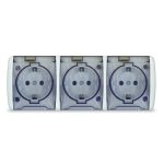 Розетка 3 с/з белая с прозрачной крышкой IP54 16А 220В Клио UNIVersal