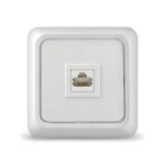 Розетка КОМП RJ45 о/у Олимп белый UNIVersal (10/200)