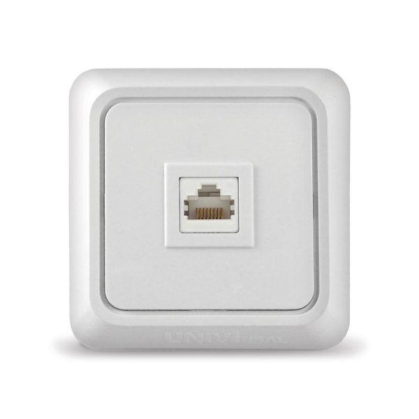 Розетка КОМП RJ45 о/у Олимп белый UNIVersal (10/200)