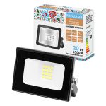 Прожектор СДО-05-020 20 Вт, 1600 лм, 6500 К, 220-240 В, IP65, черный, Народный