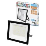 Прожектор СДО-05-100 100 Вт, 8000 лм, 6500 К, 220-240 В, IP65, черный, Народный