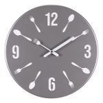 Часы настенные РУБИН КУХНЯ металлические d-32см, открытая стрелка, серебрянный+белый