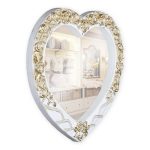 Зеркало интерьерное настенное в корпусе сердце 41х35см, белый с золотом
