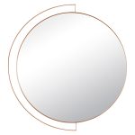 Зеркало интерьерное настенное в круглом корпусе из металла с ободом d-46см, медный РУБИН