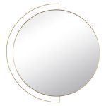 Зеркало интерьерное настенное в круглом корпусе из металла с ободом d-46см, золото РУБИН