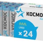 Батарейка мизинчиковая алкалиновая LR 3 1.5 V "КОСМОС" пластиковый бокс (24)