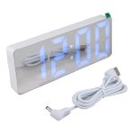 Часы-будильник электронные GH-0732 белый корпус, кнопка выбора цвета