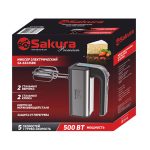 Миксер эл. SAKURA SA-6324SBK 500Вт, 5 скоростей, черный