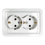 Розетка 2 с/з с/у белый CLASSICO 2128 IN HOME (10)