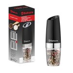 Перцемолка эл. SAKURA SA-6643BK гравитационная, 6*AAA, керамический механизм, 75гр-соль, 32гр- перец
