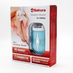 Эпилятор SAKURA SA-5540SBL 2в1 + бритва, 2 скорости, 3 насадки, аккум+сеть, голубой/белый
