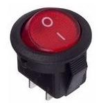 Выключатель клавишный круг 250V 3А (2с) ON-OFF красный Micro REXANT (10)