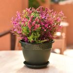 Горшок цветочный с поддоном АНТИК 7,2л d-28см, малахит, пластик