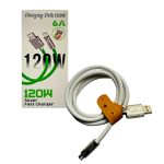 Кабель microUSB SAMSUNG 1м S-218-V8 6A 120W Ø6мм силиконовый белый с застежкой в коробке