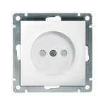 Розетка 1 б/з с/ш АФИНА 16А, 220В, белая с/у UNIVersal (еврослот)