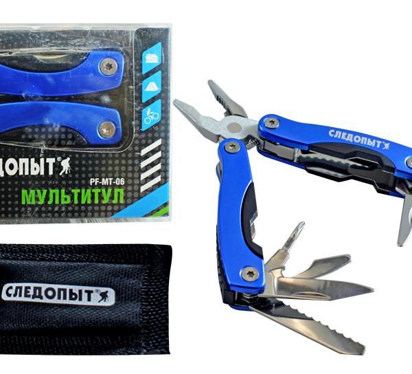 Мультитул СЛЕДОПЫТ (многофункц инструмент) плоскогубцы 9 предметов в чехле на бл  (1/96)