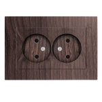 Розетка 2 б/з АФИНА 16А, 220В, венге с/у UNIVersal (еврослот)