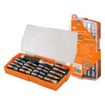 Набор бит №3,  17 бит: SL, PH, PZ, HEX, TORX, удлинитель, сталь CR-V, пластиковом держателе, «Алмаз»