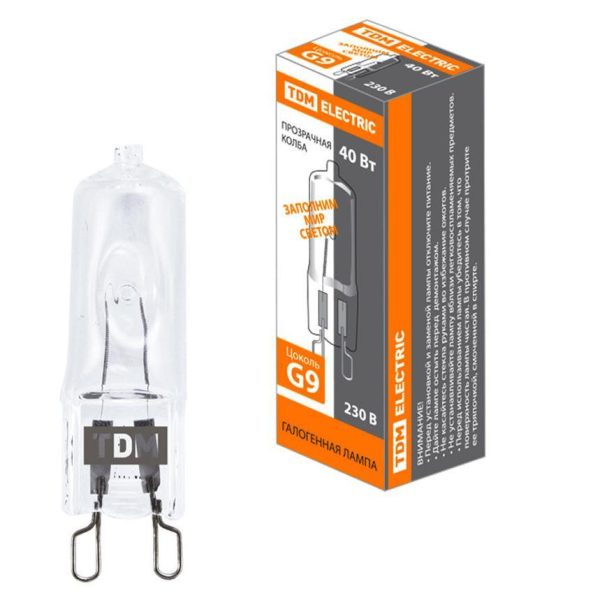 Лампа галоген капс. G9 220V 40Вт прозрачная JCD TDM (20/100/1000)