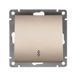 Выключатель 1 кл проходной АФИНА 10А, 220В, шампань с/у UNIVersal (еврослот)