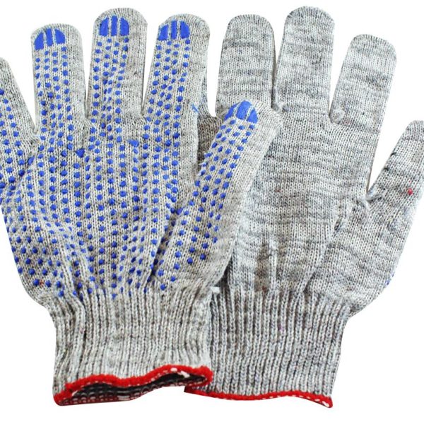 Перчатки х/б с ПВХ 5 ниток 10 класс СТАНДАРТ серые (10/300)