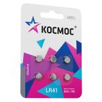 Батарейка лепешка AG 3 (L736,LR41,192,392) КОСМОС (6)