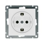 Розетка 1 с/з АФИНА 16А, 220В, белая с/у UNIVersal (еврослот)