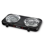 Плитка электрическая SAKURA ПЭ-03В 2-х конфорочная, 1000Вт, 135мм/135мм, спираль, черная