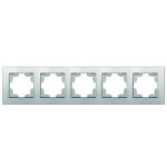 Рамка 5-ая универсальная "UNIVersal" серия "Афина" серебро (евросслот)