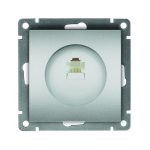Розетка КОМП АФИНА RJ45 серебро с/у UNIVersal (еврослот)