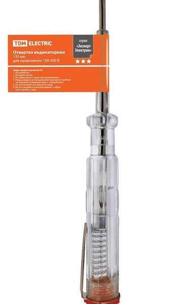 Отвертка-пробник 135 мм 100-500В ЭкспертЭлектрик TDM (1/60)