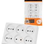 Розетка 6 б/з Ладога белая открытой установки IP20 10A TDM