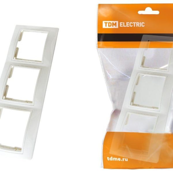 Рамка 3-ая гориз белая Таймыр TDM (1/25)