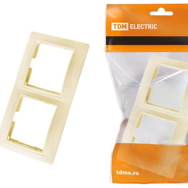 Рамка 2-х местная гориз слоновая кость Таймыр TDM (40)