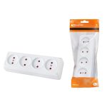 Розетка 4 б/з Ладога белый керамика с/ш о/у горизонтальная TDM (6)