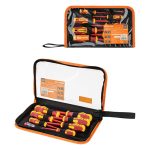 Набор диэлектрических отверток №3, тканевый пенал, 8 предметов, 1000 В, «ПрофиЭлектрик» TDM