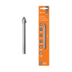 Сверло по стеклу и керамике 10×85 мм, 2 реж., лезвия, цилиндр. хв., блистер 1 шт, "Рубин" TDM